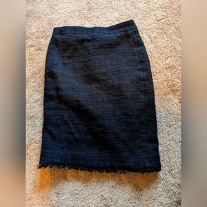 J crew black tweed pencil skirt size 4